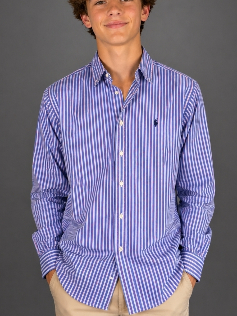 RALPH LAUREN Striped Dress Button Down Shirt
